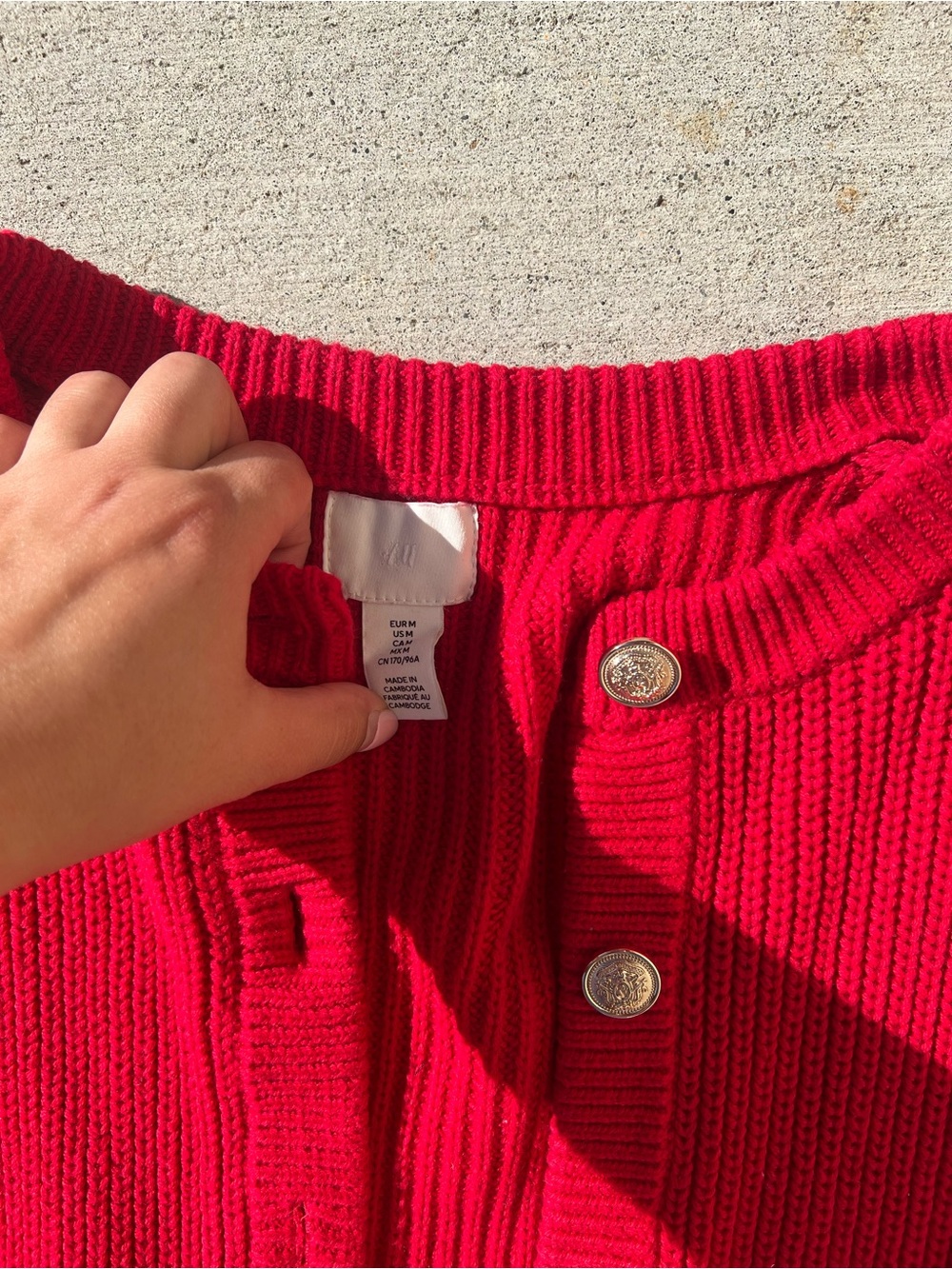 H&M Red Ribbed Knit Cardigan - Picture 2 of 2